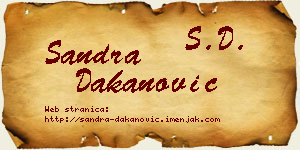 Sandra Dakanović vizit kartica